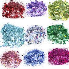 Pack Of 12 –  Holographic Multi-color Flakes Slice Chrome Pigment Dust Nail Powder Glitter Sequins Nail Art