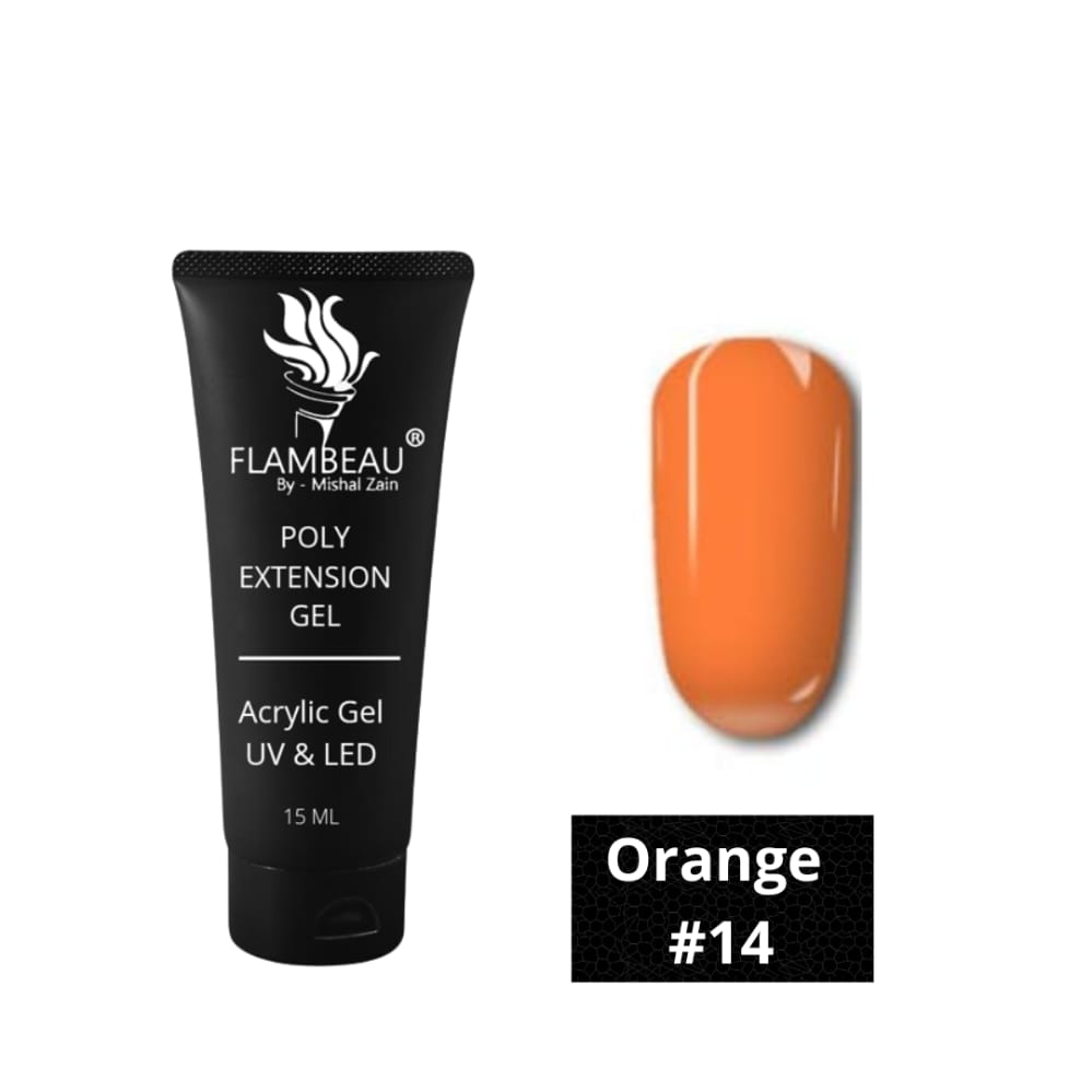 #14 Orange15ML Nail Art Poly Gel Nail Extension Quick Building Acrylic Nail Art Gel DIY Coating Painting Manicure Tool
