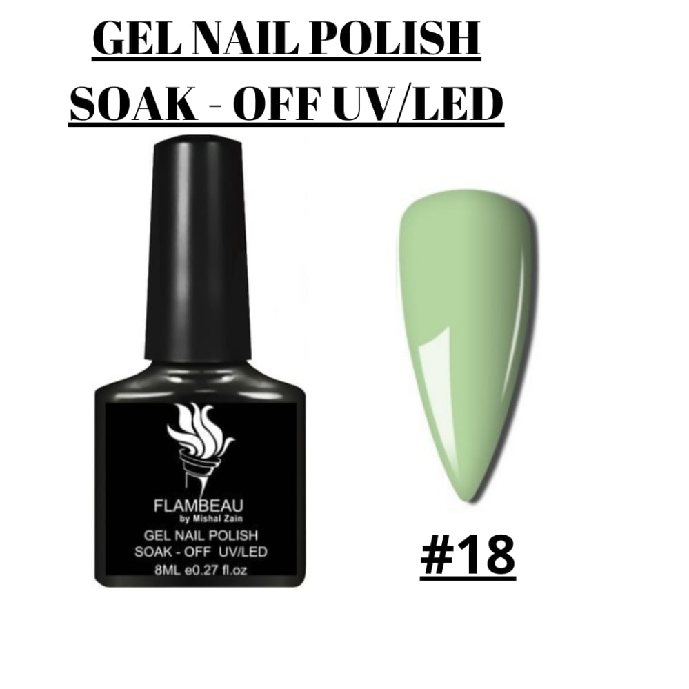 #18 Flambeau 8ml Gel Nail Polish For Nails Semi Permanent Soak Off Gel UV LED Varnishes Base Top Matte Coat Gel Polish Nail Art Gel