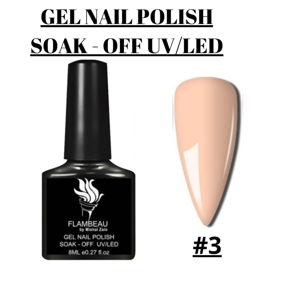 #3 Flambeau 8ml Gel Nail Polish For Nails Semi Permanent Soak Off Gel UV LED Varnishes Base Top Matte Coat Gel Polish Nail Art Gel