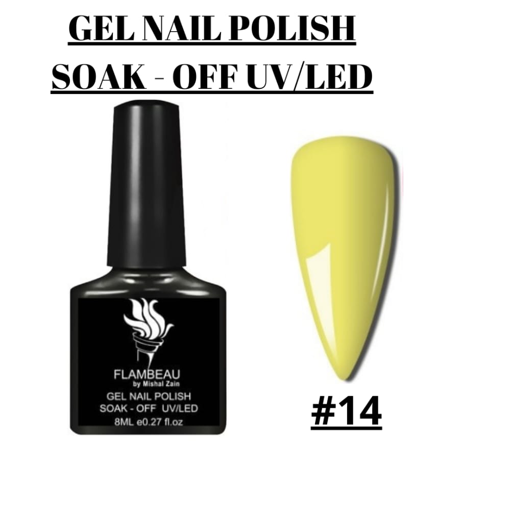 #14 Flambeau 8ml Gel Nail Polish For Nails Semi Permanent Soak Off Gel UV LED Varnishes Base Top Matte Coat Gel Polish Nail Art Gel